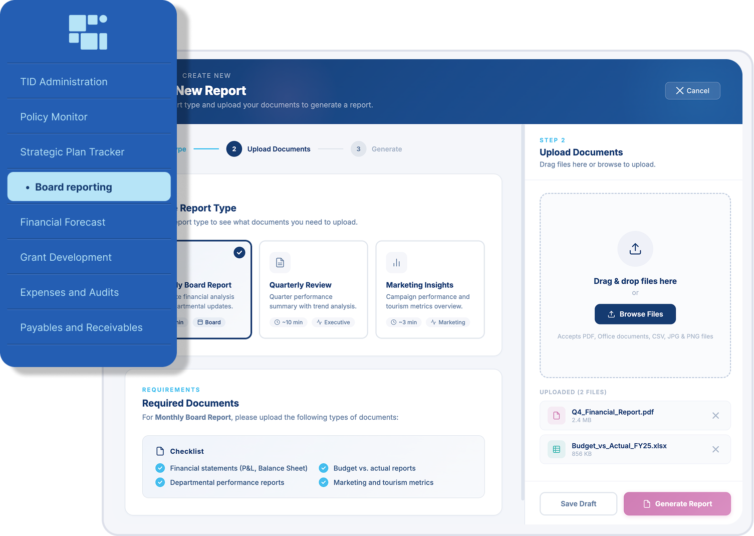 Journey Works Executive Admin interface